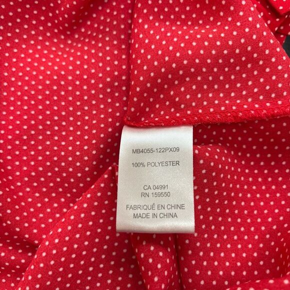 Jasmine & Juliana Red Polka Dot Pintuck Blouse - Size M - Picture 6 of 6